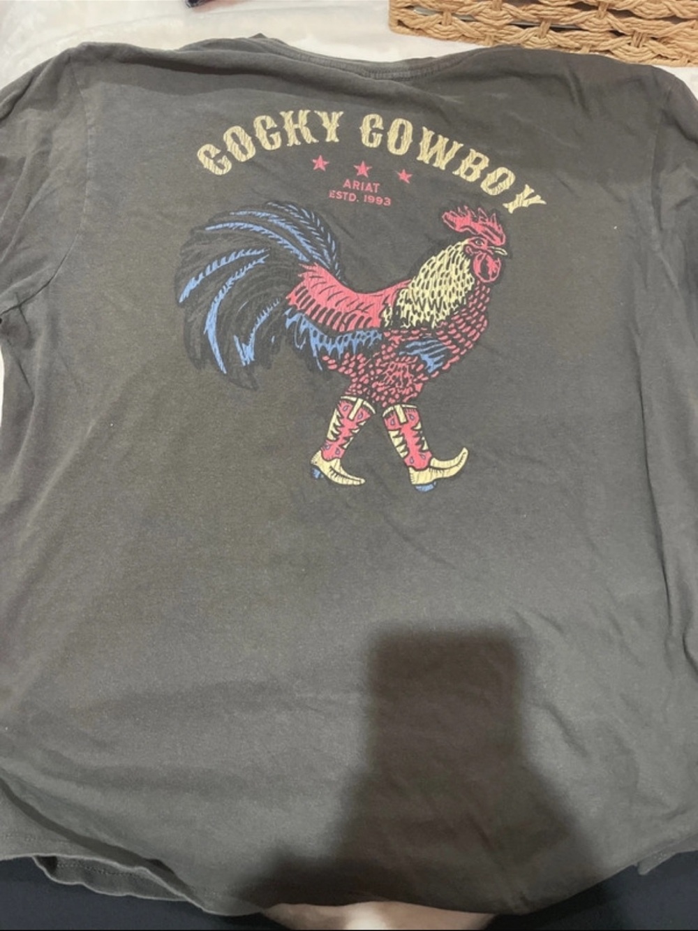 Ariat Men’s Cocky Cowboy Graphic Shirt - Black with Multicolor Rooster